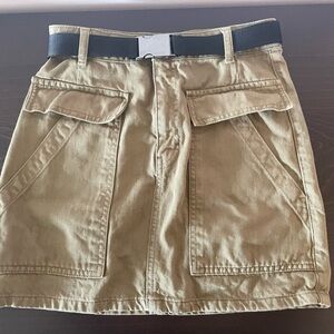 Topshop Army Green Jean Skirt